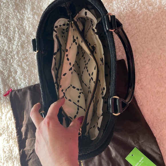 Kate Spade black wool and leather handbag - Picture 7 of 7